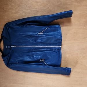 Alfani Navy Leather- look Jacket